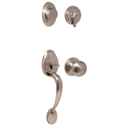 Weslock Hillcrest Dummy Handleset with Salem Trim Satin Nickel 02815-NSN0020